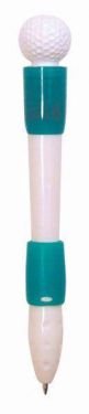 Light Up Golf Ball Top Fun Shaped Novelty Pen.  A Novelty Promotional Pen that can be personalized with a unique custom imprinted message.